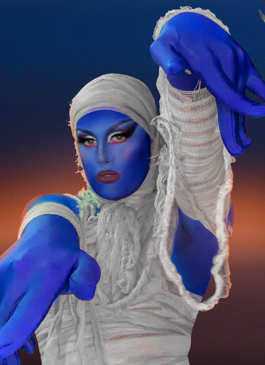 tchellx's tweet image. the drag// the face