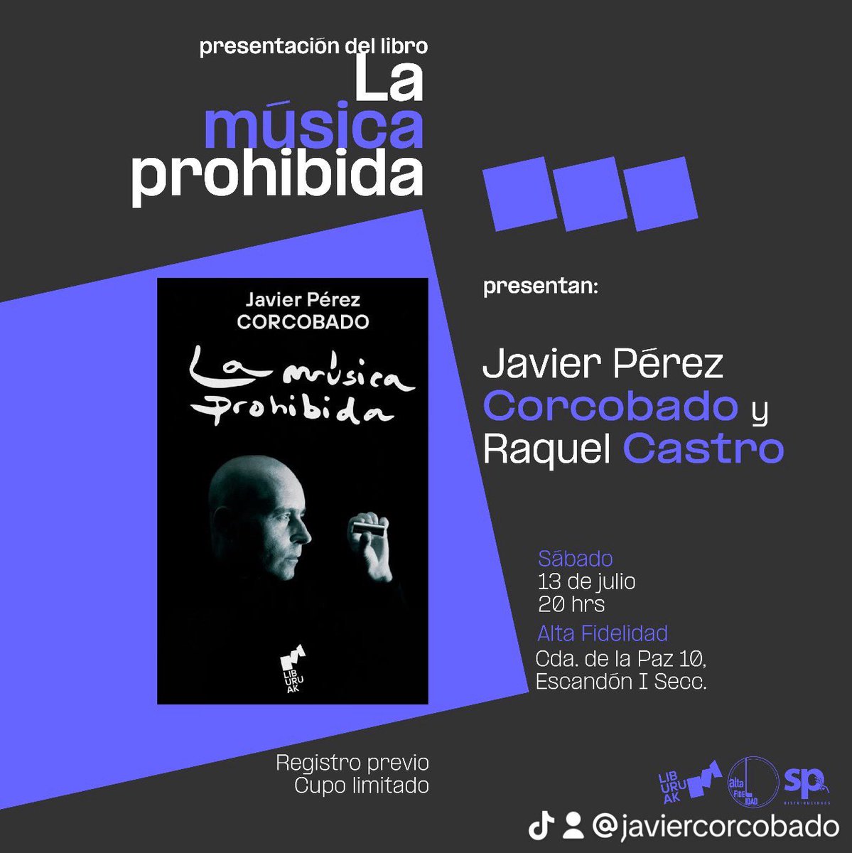 Hoy presentación de “La música prohibida’ en Alta Fidelidad a las 20 h