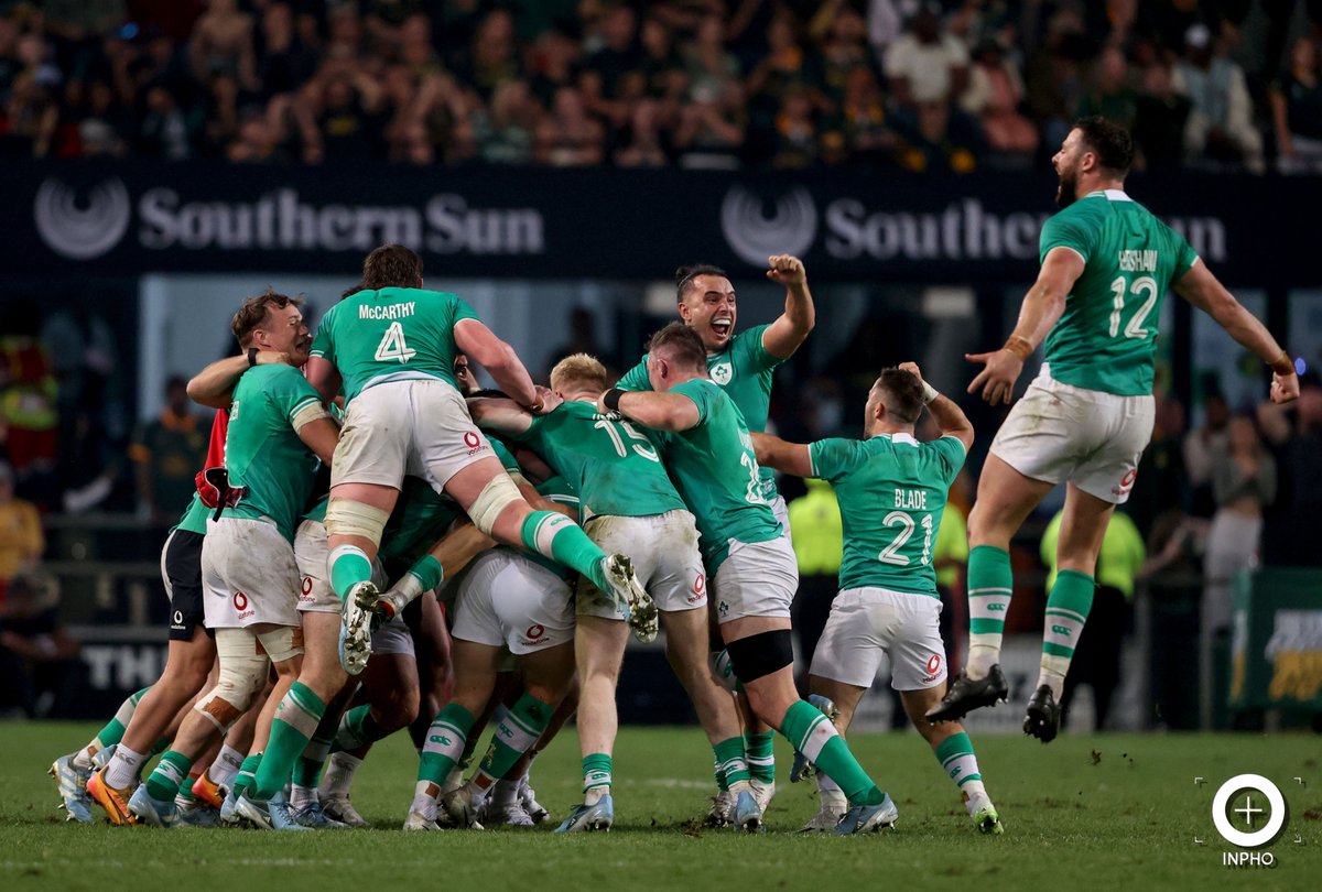 Inphosports's tweet photo. Ciaran Frawley (in there somewhere) being congratulated on his match winning drop goal! https://t.co/5qq6BA08rd