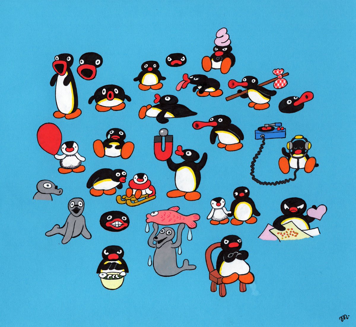 🐧🦭❄️🧊🩵
playing with posca markers

#pingu