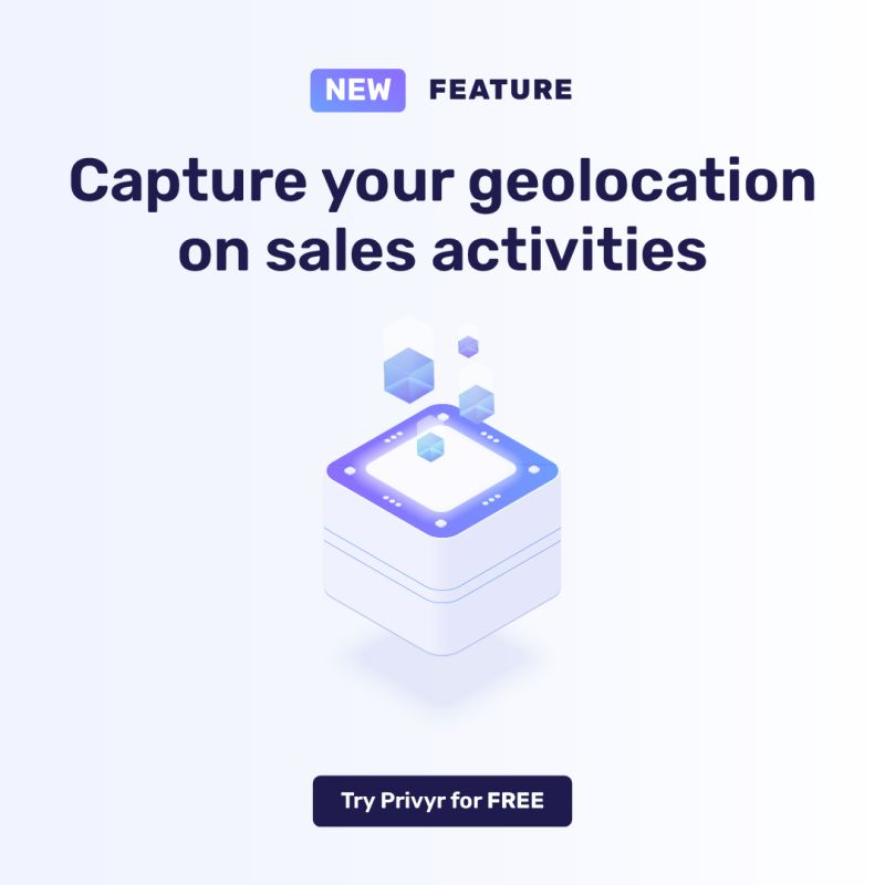 privyrs's tweet photo. ✨ New Feature Alert ✨ Capture your geolocation on sales activities 📍

Have you ever tried to remember when and where you’ve interacted with a lead? You’ll love this update. 🤩 https://t.co/kcjcHPyihu