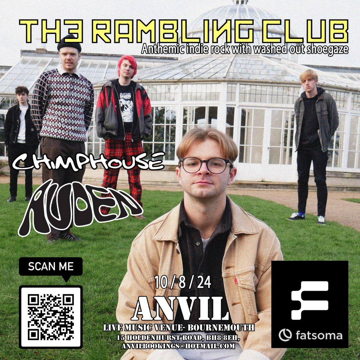 We're back with another show, this time supporting The Rambling Club at The Anvil on the 10th August🐒
Tickets are available through the link in our bio so go grab yours now!!!
Keep on rocking🤘

#punkrock #LiveMusic #gig #indieband #chimphouse
