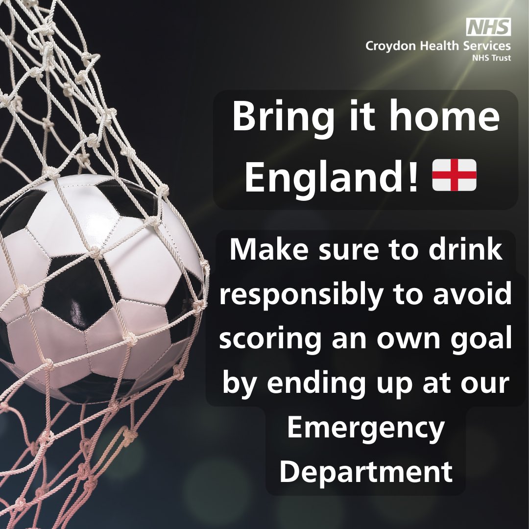 Good luck England! #EURO2024 ⚽️ 

If you’re celebrating this weekend, please drink responsibly.

Remember to:

🍴 Eat a meal before drinking
🤝 Look out for each other
🚕 Plan your journey home