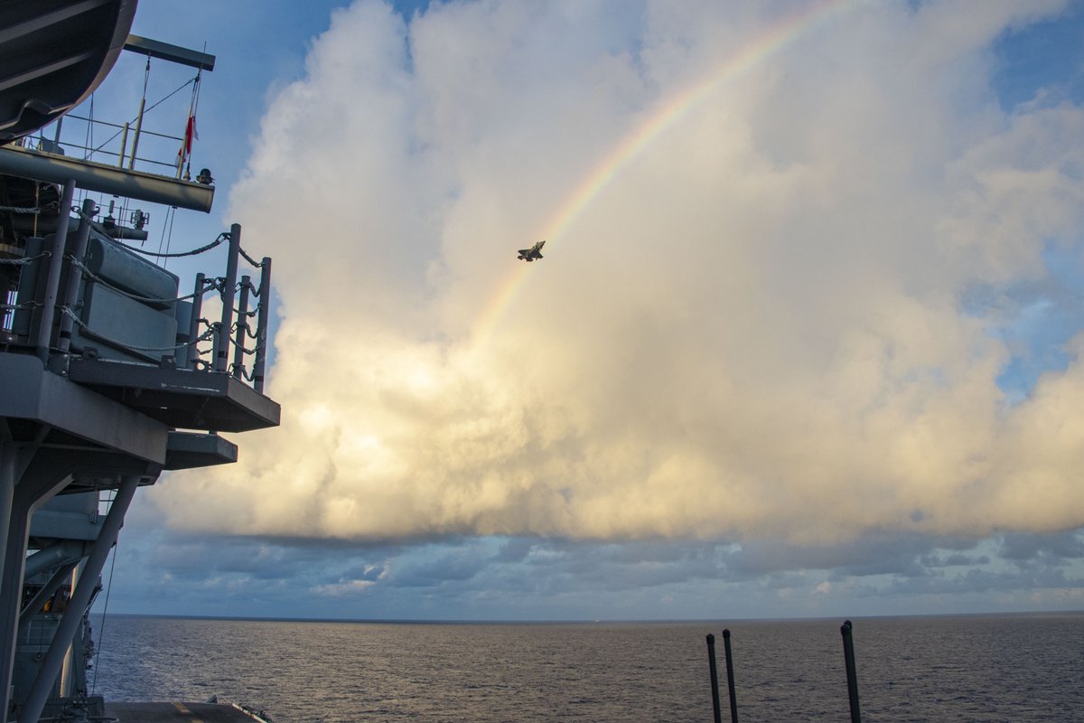 USMC's tweet photo. A #MarineCorps F-35B Lightning II fighter aircraft from Marine Fighter Attack Squadron 121 lands on the USS America while conducting routine operations in the Philippine Sea, July 11. 

The USS America is operating in the U.S. 7th Fleet area of operations. 

#USMC #BlueGreenTeam https://t.co/BZnBPr5YG1