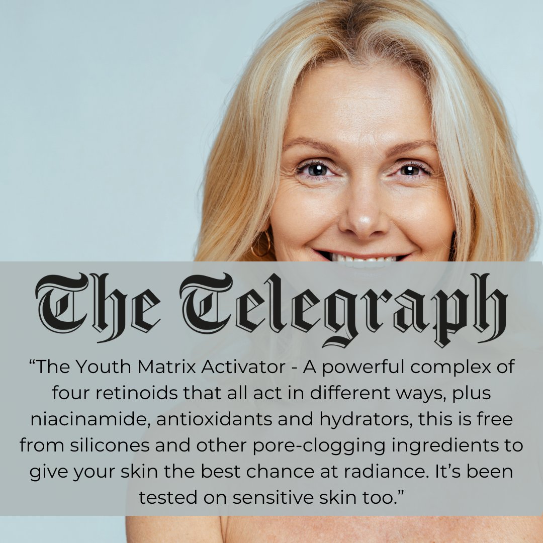 The Youth Matrix Activator has once again taken center stage! Featured in the Telegraph, it has been described as "as powerful complex".

There are few skincare ingredients that are debated as fiercely as retinol. 
#rosacea #clearskin #breakouts #cosmeticdermatology #eudelo