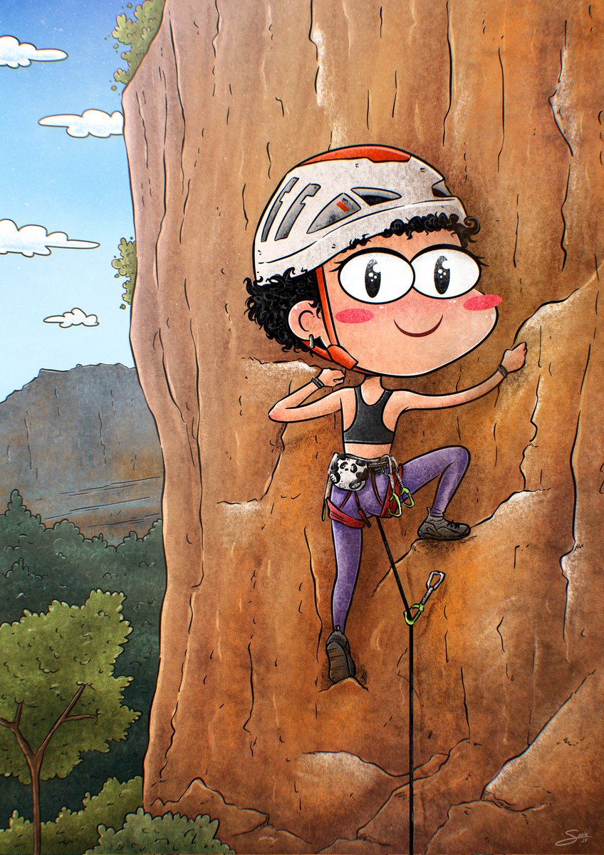 soniakasart's tweet photo. A mountain climber for a commission! 🧗🏻♀️🪨✨
Hi guys! 🤩 Here's a nice gift from a client for his girlfriend, I hope you like it as much as they do!! 🥰 Happy Saturday! 😇
.
#SoniakasArt #moniOJOtes #climbing #climbinglife #climbingtraining #commissionart #illustrationwork https://t.co/7dNywWe0VP