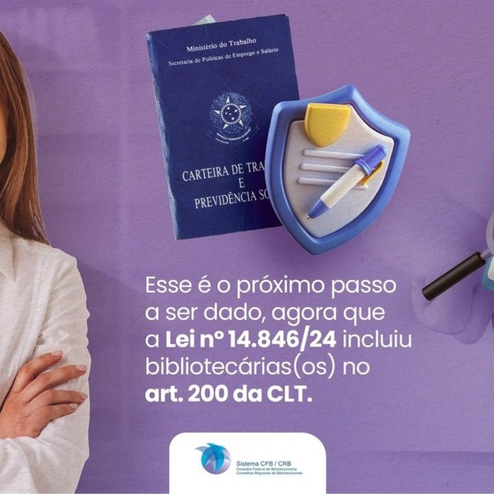 CRBsete's tweet photo. CRB-7 INFORMA: Seguimos na busca por proteção e segurança no trabalho da Pessoa Bibliotecária!
#SistemaCFB/CRB
#Crb7
#Crb7comvc
#MinisterioDoTrabalho
#Lei14846/24
#RegulamentacaoDaInsalubridadeEmBibliotecas https://t.co/6IbdA0BvTV