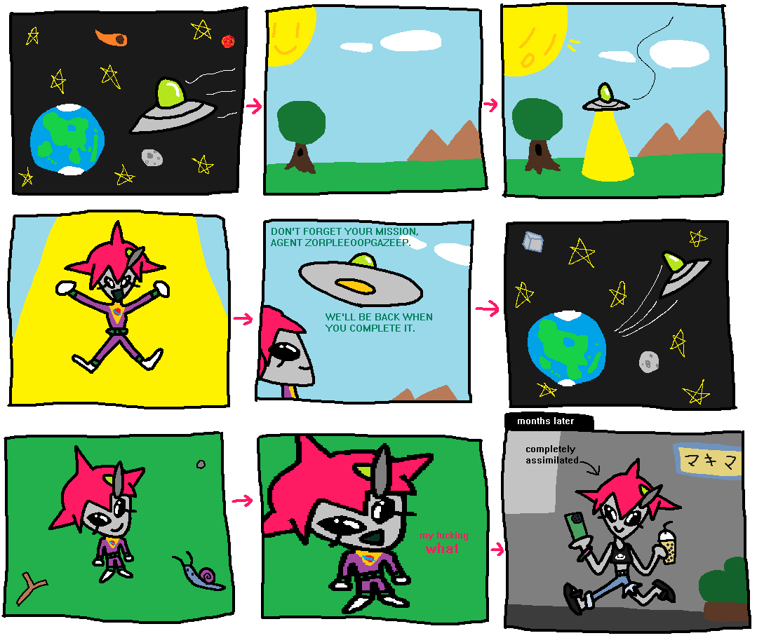 alien girl goes to earth 👽