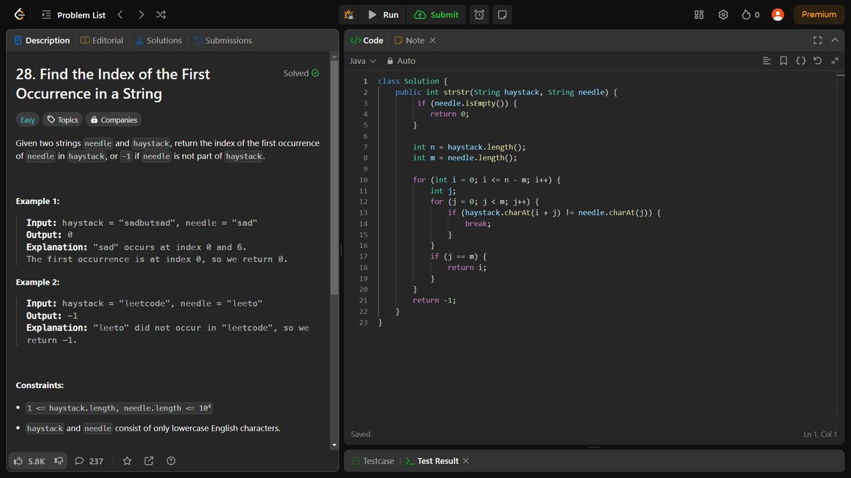 OnkarVallal's tweet image. Day 7 of #100DaysOfCode 1⃣Solved 2 problems on #LeetCode  : 1. Valid Parentheses, 2. Find the Index of the First Occurrence in a String 
2⃣Revised Collection Framework 
#CollectionFramework
#coding #DSA #Java #SpringFramework #GeeksForGeeks #developer #WebDevlopement