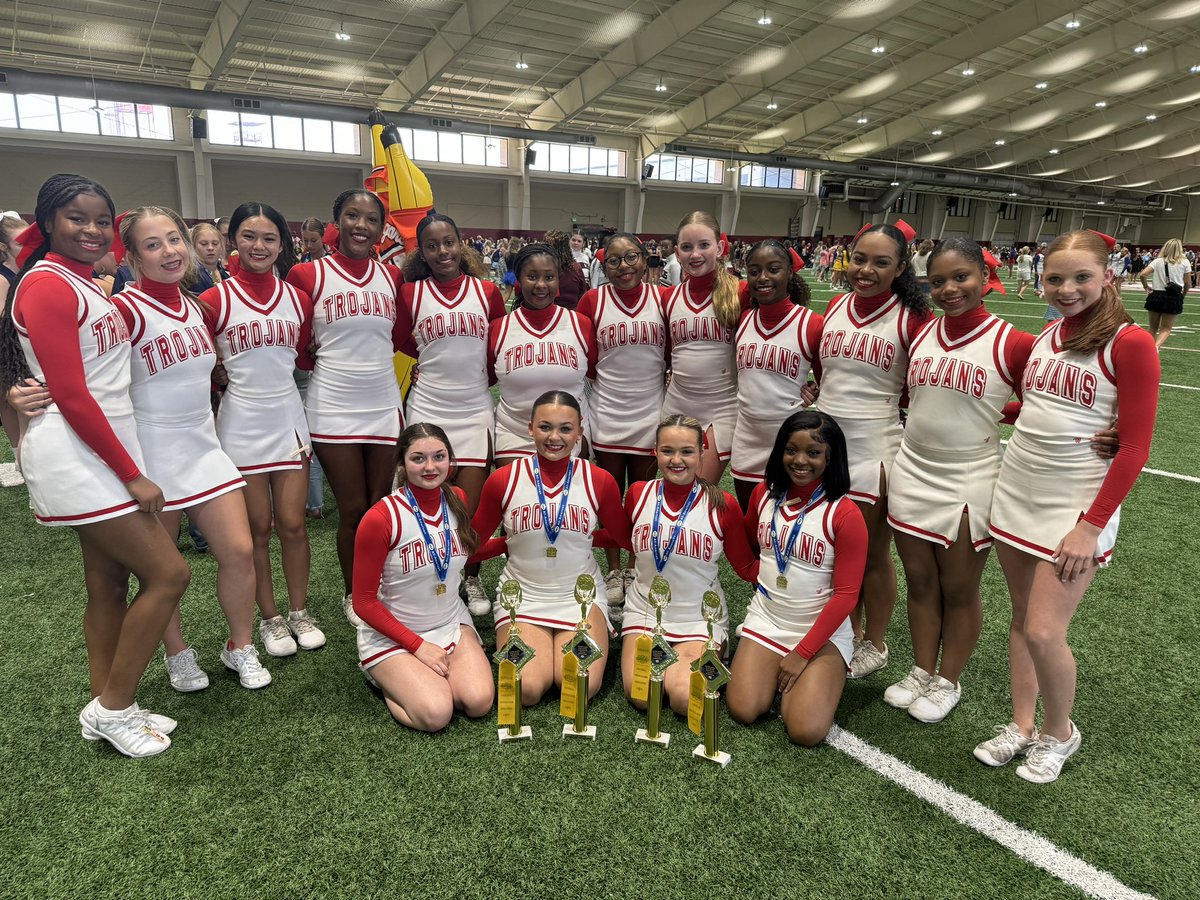TrojanNation11's tweet photo. University of Alabama camp was a success for NEHS cheer❤️❤️❤️

Bringing home:
1st place camp routine
1st place sideline
1st place cheer
1st place over all
4 All American’s (Bryten, Kenzleigh, Madison &amp; Trinity)
Jump Queen: Trinity Smith

Way to go, Ladies! 

#TrojanPride https://t.co/f652z3whoR