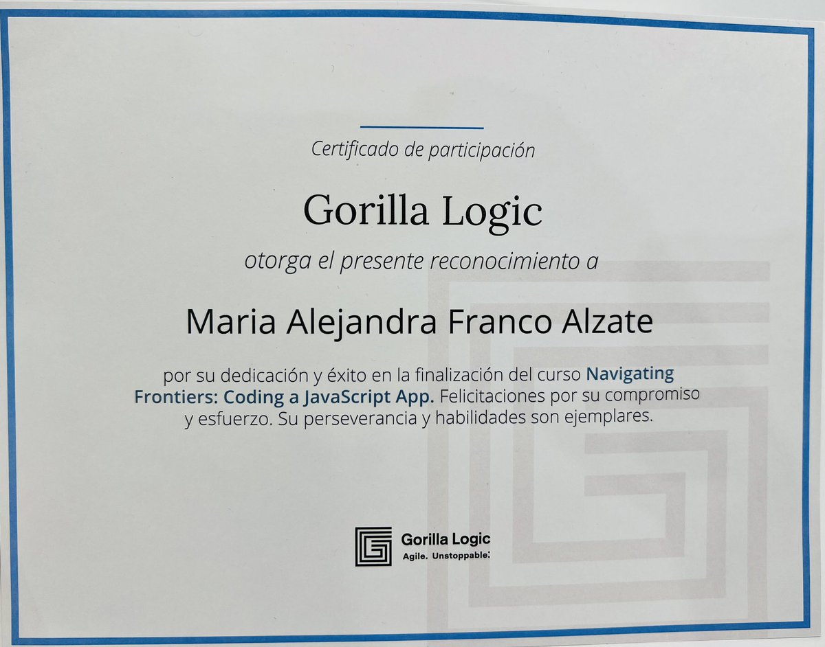 mariafrancodev's tweet photo. A new achievement, where I wanted to learn another way to do backend. What a complete JavaScript course, I am very happy and grateful to all the tutors, for their level of teaching and effort. 
 
Thanks 
@gorillalogic 
@WWCodeMedellin https://t.co/3nOrmY1Rq6