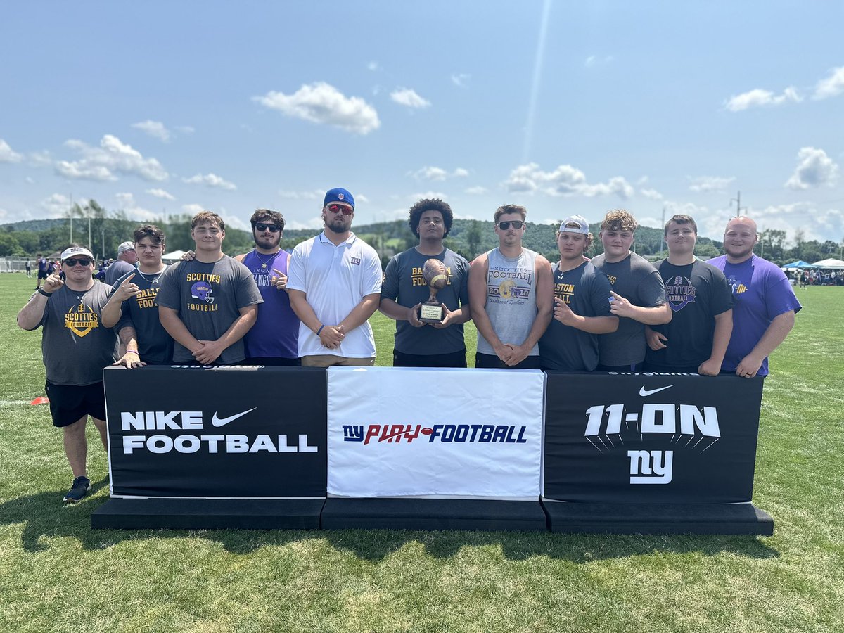 Congratulations to the <a href="/nyshsfca/">NYS High School Football Coaches Association</a> Lineman Challenge Champions!

Small School Division Champs:
Cobleskill-Richmondville High School

Large School Division Champs:
Ballston Spa High School