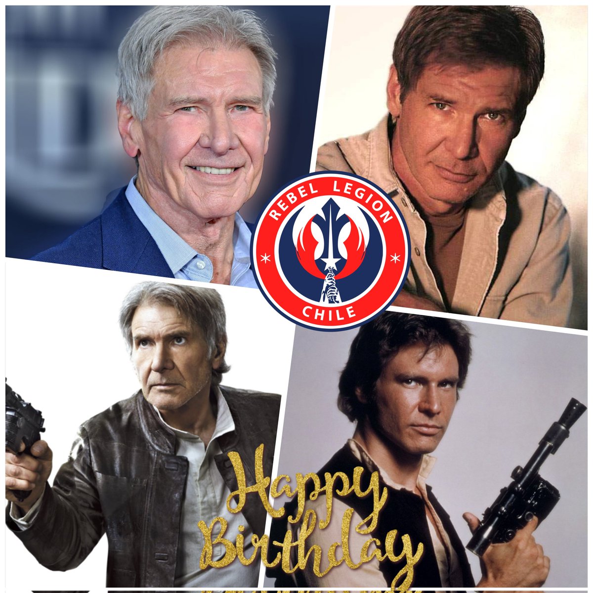 RebelLegionChil's tweet photo. Hoy celebramos el cumpleaños de #harrisonford también conocido por encarnar al contrabandistas favorito de la galaxia #hansolo en la trilogía original y secuelas, le enviamos un gran abrazo!!!

#felizcumpleaños🎂🥂 #happybirthday🎂🥂 #hansolo #rebellegion #rebellegionchile https://t.co/lsLGDZ6myt