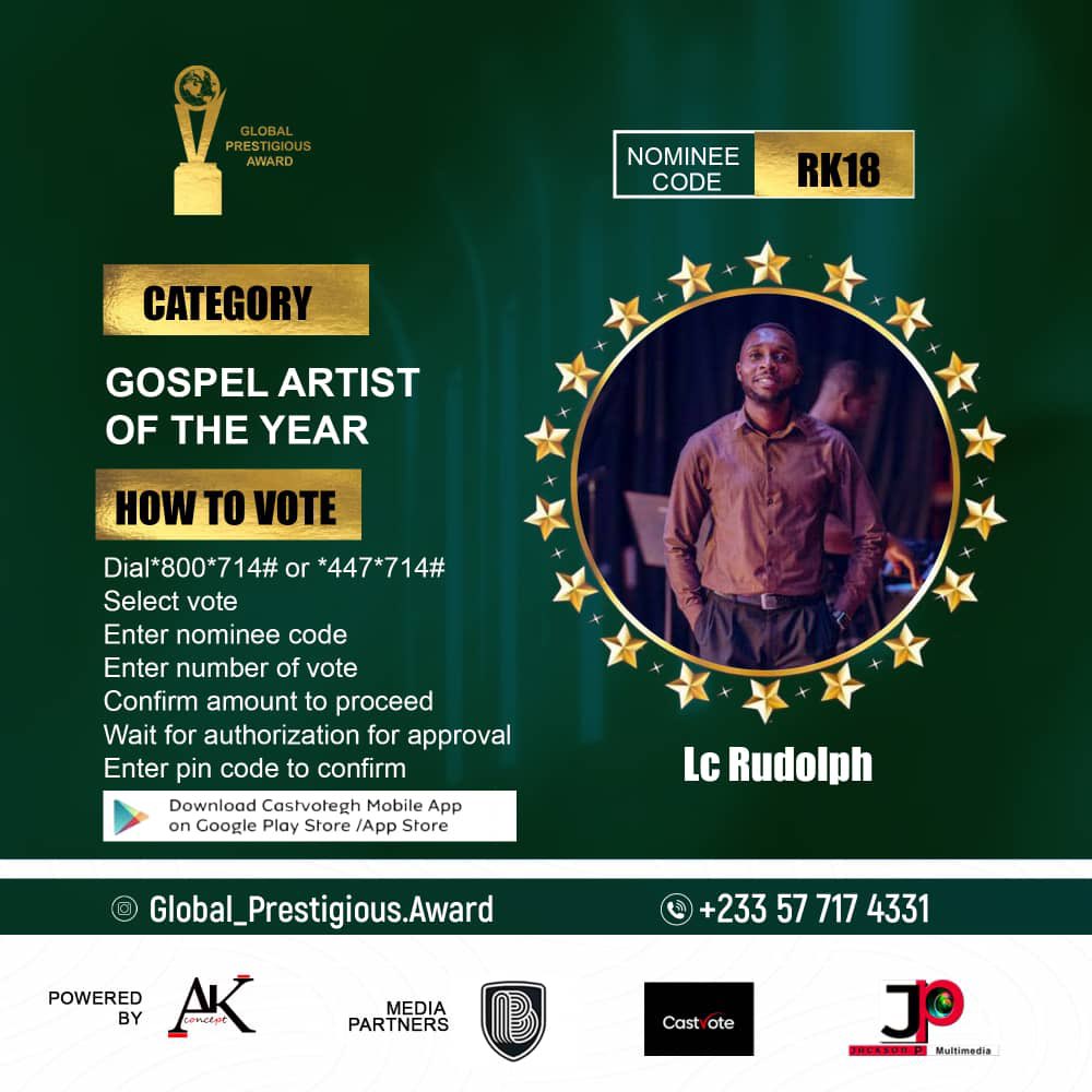MacflyG4's tweet image. Greetings Family ❤️

Kindly VOTE for my brother
L C RUDOLPH who has been nominated for GOSPEL ARTIST OF THE YEAR at the Global Prestigious Award 🏆

And SUBSCRIBE to MTN Caller Tune to have his song YESHUA HAMASHIACH as your caller tune 🤩

Thank you for your support. 🎶💫