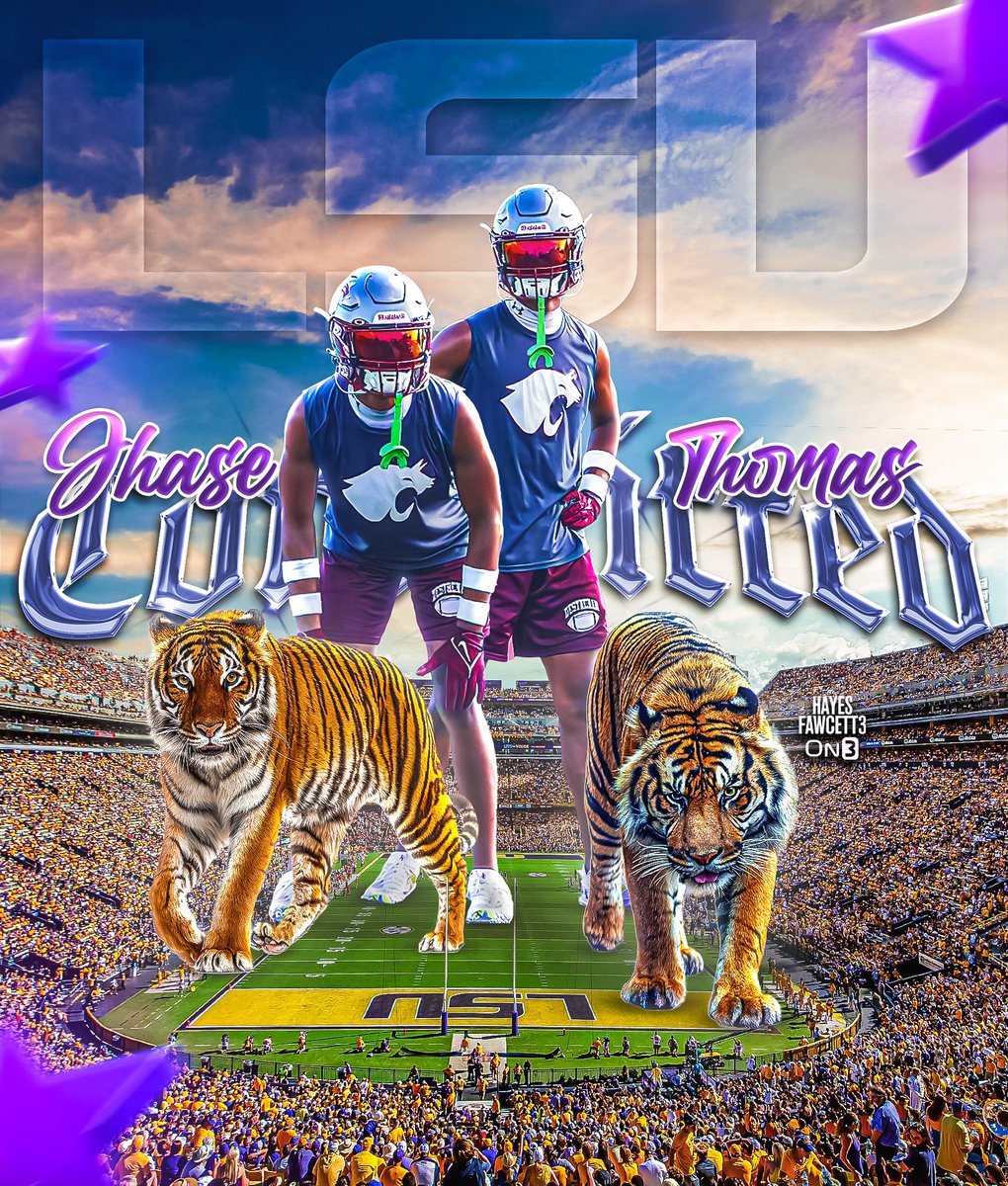 BREAKING: Four-Star Safety Jhase Thomas has Committed to LSU, he tells me for @on3recruits

The 6’3 185 S from Destrehan, LA chose the Tigers over Ole Miss, Houston, &amp; Colorado

“The best in the boot stay in the boot, I’m staying home. Geaux Tigers!🐯”

on3.com/db/jhase-thoma…