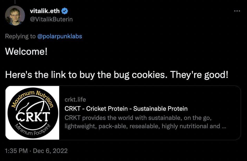 Evan_ss6's tweet photo. Due to some developments I’m no longer bullish on ETH

ETH bois will get microchipped, and they will eat the bugs https://t.co/IG4IOvQqxu