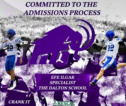 Efe Ilgar (@efe_ilgar_25) on Twitter photo Committed to the Admissions Process <a href="/AmherstCollFB/">Amherst College Football</a>!! Special thanks to my family and coaches for helping me get here. And a big thanks to <a href="/CoachEJMills/">EJ Mills</a> <a href="/eaugustin1/">Eddy Augustin</a> and the rest of the staff for the opportunity.
Let’s work. #Crankit Committed to the Admissions Process <a href="/AmherstCollFB/">Amherst College Football</a>!! Special thanks to my family and coaches for helping me get here. And a big thanks to <a href="/CoachEJMills/">EJ Mills</a> <a href="/eaugustin1/">Eddy Augustin</a> and the rest of the staff for the opportunity.
Let’s work. #Crankit