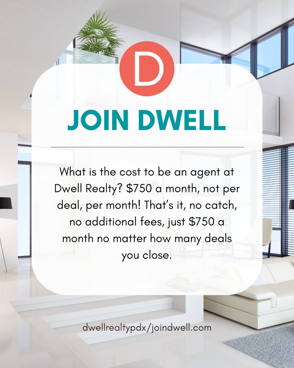 Join Dwell Realty and become part of a dynamic team that supports your growth and success!

Discover the benefits of working with us here: dwellrealtypdx.com/join-dwell/

#RealEstate #JoinDwellRealty #CareerGrowth