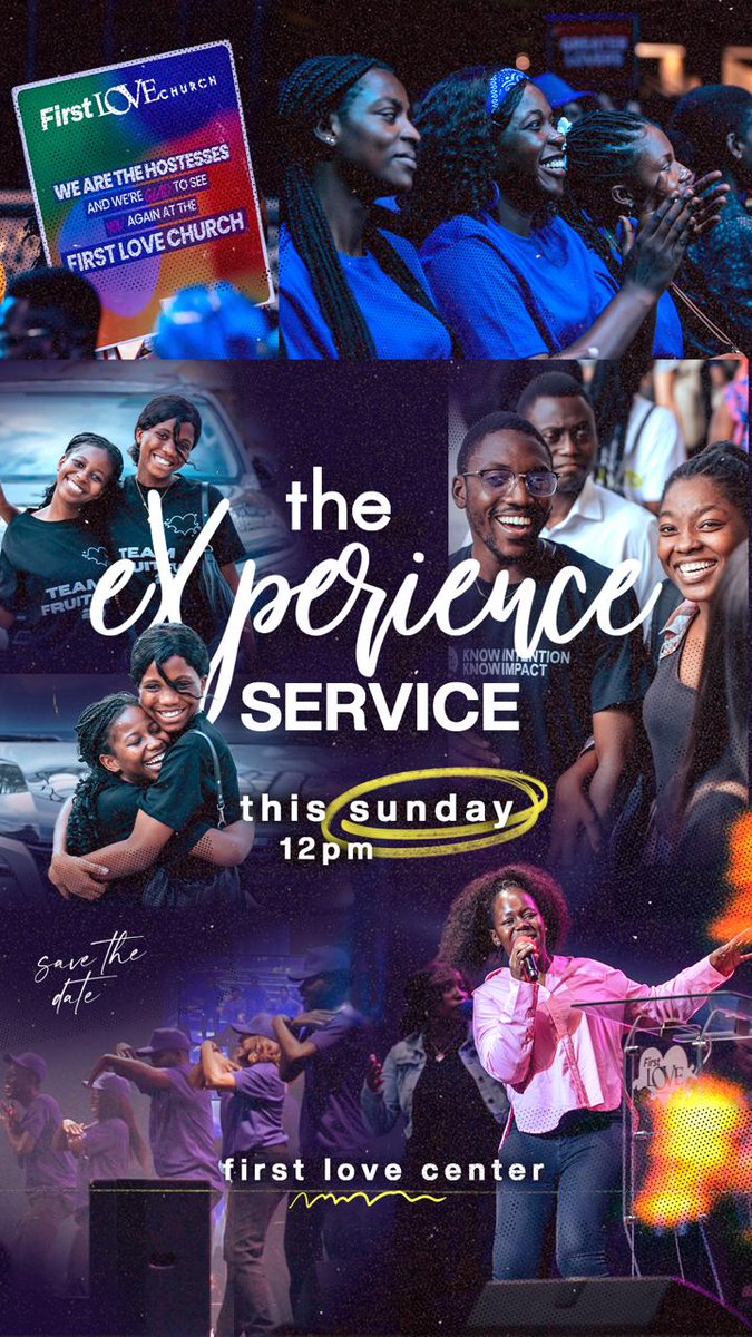 FirstLoveCenter's tweet image. There’s no better place to be this Sunday, other than at the Experience Service .

Join us tomorrow at 12pm at the First Love Center.

#ExperienceService