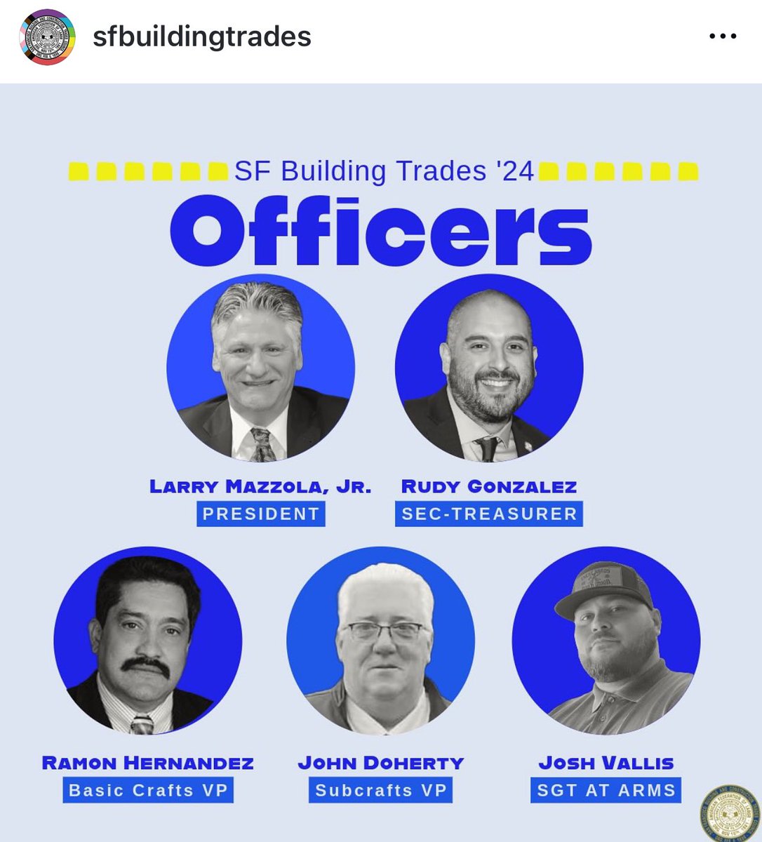 ***ELECTION NEWS***
Delegates held nominations &amp; elected by acclamation (no contest): President Larry Mazzola, Jr. (UA), Sec. Treas. Rudy Gonzalez (IBT), VP of Basic Crafts Ramon Hernandez (LiUNA), VP of Subcrafts John Doherty (IBEW), Sgt. At Arms Josh Vallis (SMART)