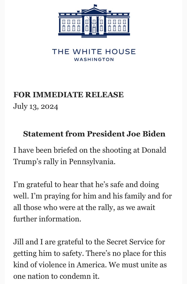 POTUS Statement