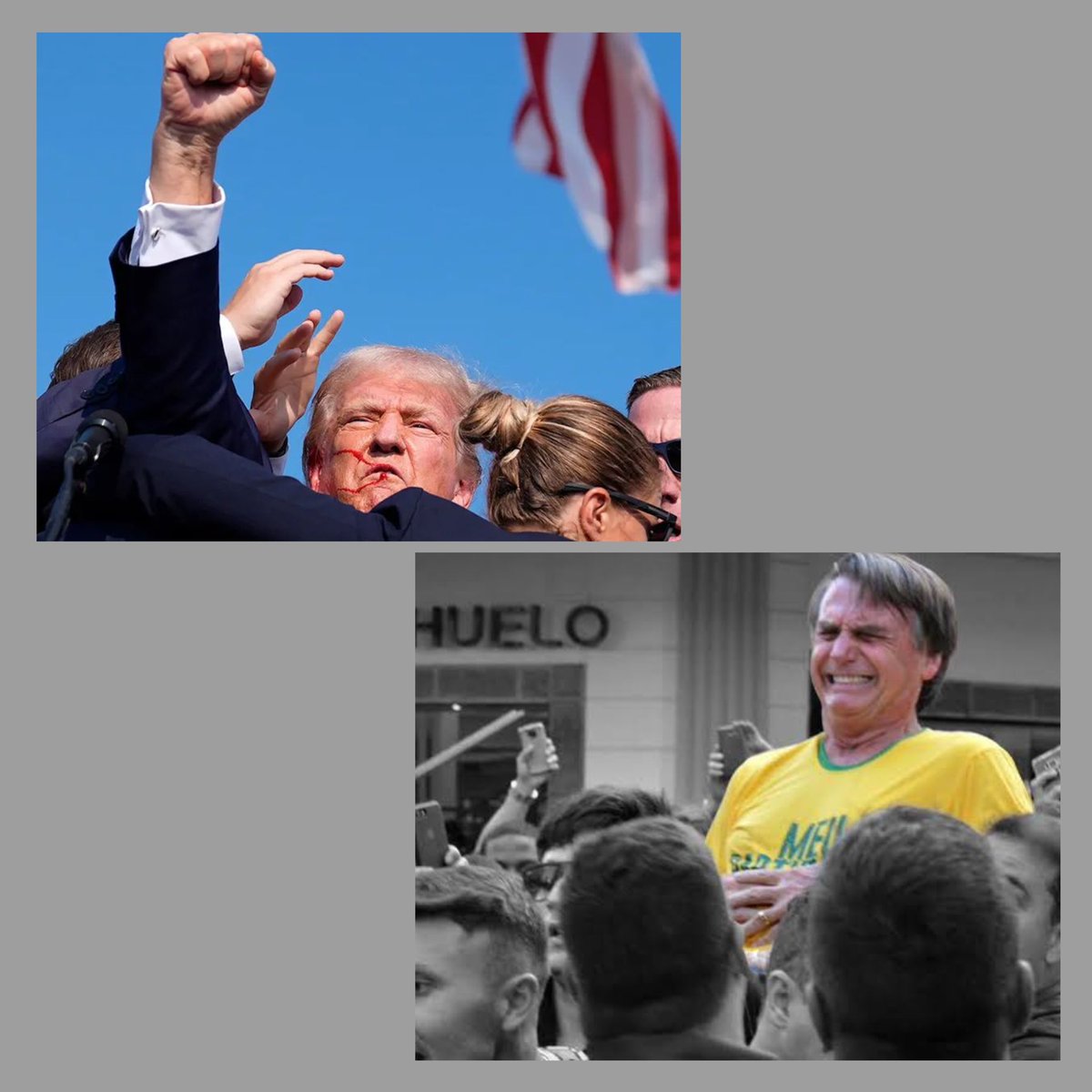 FlavioBolsonaro's tweet photo. Líderes de direita são vítimas de atentados contra suas vidas, por motivos políticos. Alem do discurso de ódio, a esquerda pratica o ódio. Fato!
Assim como @jairbolsonaro no Brasil, tentam matar @realDonaldTrump porque ele já está eleito!
Se Deus quiser, ambos ainda vão a colaborar muito com seus países!