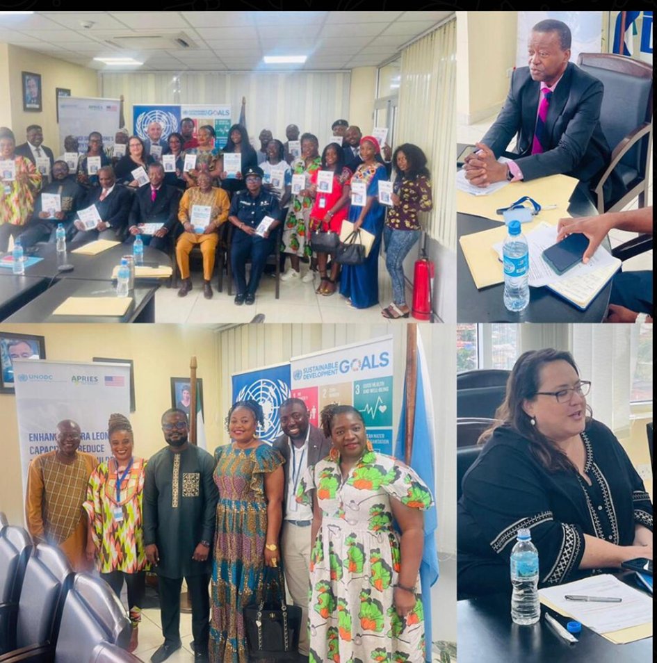 LansanaStephen's tweet photo. @CenHTRO in collaboration with the @UNODC and its partners on Friday, July 5, 2024, completed the official handing over of a new training manual on Human-Trafficking for Sierra Leone to law enforcement, READ MORE...https://t.co/DnPiPz1Y0U https://t.co/b5b2TEurB4