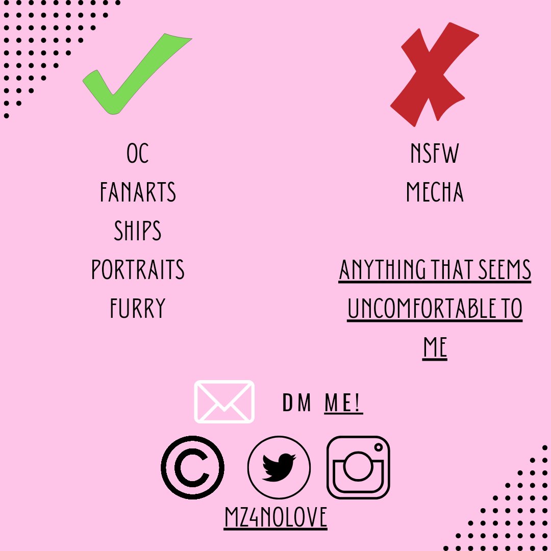 Mz4NoLove's tweet photo. 💖 COMMISSIONS OPEN

(due to economic difficulties :D as always)

💖You would help me a lot by giving RT
DM✉️ #opencommission https://t.co/uXu4n0io3s