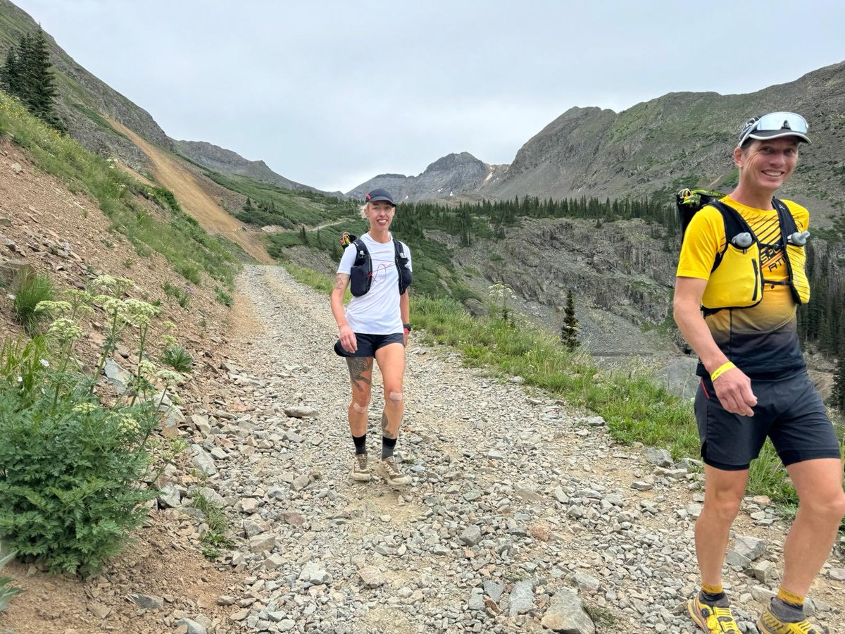 iRunFar's tweet photo. 10th female, Claire Heslop is on the final decent at mile 97 (+10h03m). “Legs good, stomach bad”  but she’s already talking about crushing UTMB. #HR100 https://t.co/G5Kgo4RnFH