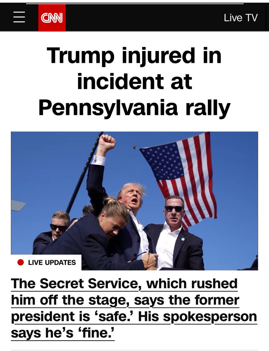 CigarDaveShow's tweet photo. Incident at Pennsylvania rally??? It was an assassination attempt CNN. Pathetic. #CrapNewsNetwork https://t.co/0epaP12siR
