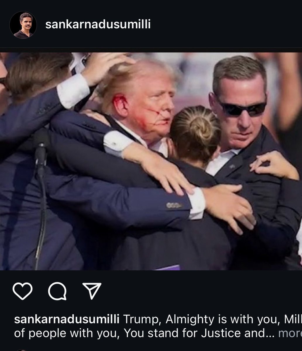 sakarnaidu's tweet photo. sankarnadusumilli
 - Trump, Almighty is with you, Millions of people are with you, You stand for the  Justice and Dharma, Evil cannot defeat you .  You will Prevail and stand for America and the world . https://t.co/HizOQQW5KP