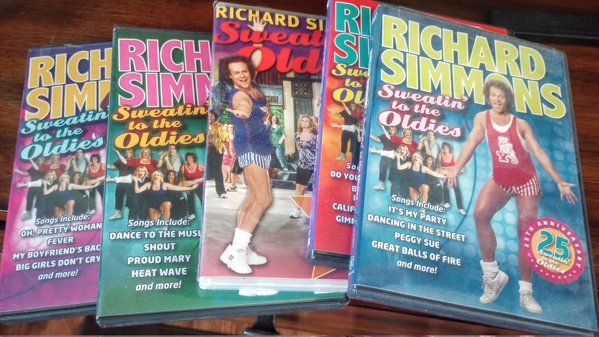 CindyHval's tweet photo. Dang! I guess it's time to dust these off and do one more workout in honor of Richard. #RIPRichardSimmons #sweatingtotheoldies #workout #Oldies #dance https://t.co/gwvpREyJ7S