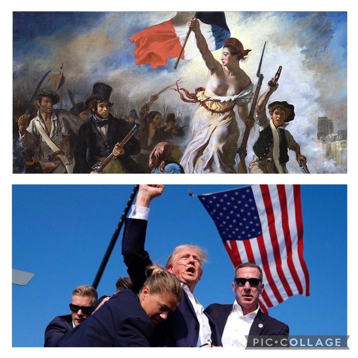 This Reminds of “La Liberté Guidant le Peuple” - Delacroix