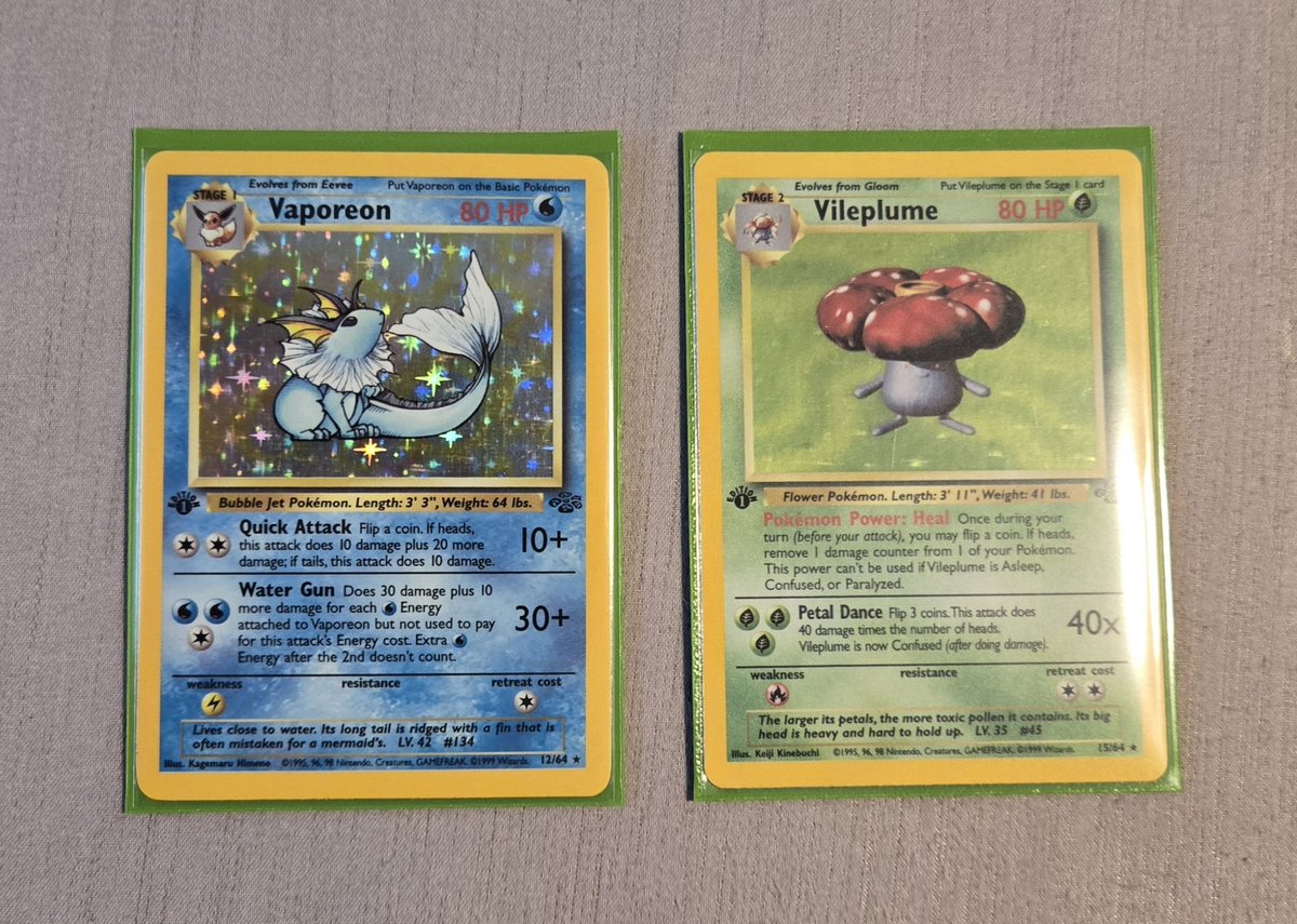 Couple of amazing 1st Edition Jungle holos I picked up today 🌸 Only missing one card from the set now!