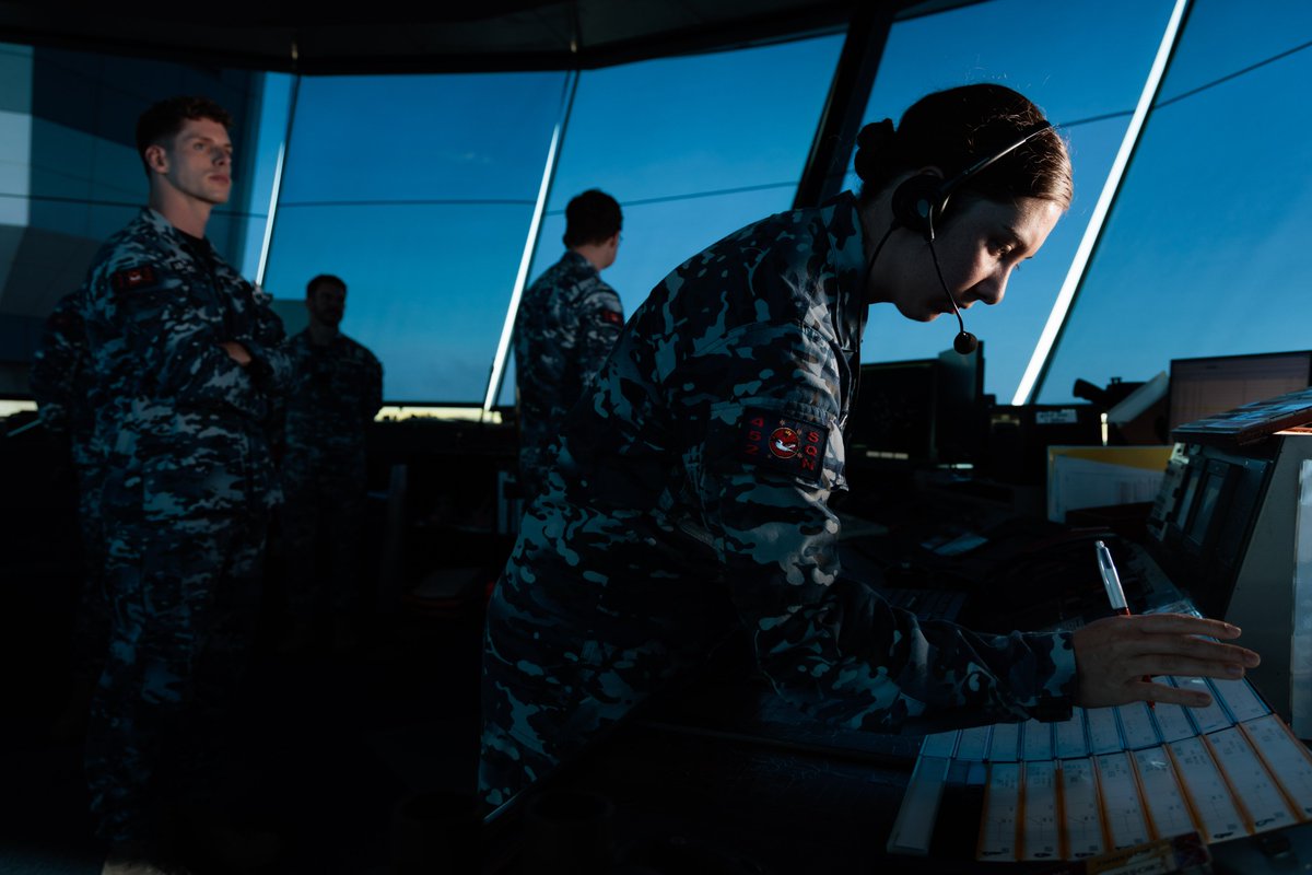 AusAirForce's tweet photo. 🚨 INCREASED FLYING ALERT 🚨

Radio Check 1, 2, 3 🎙️

#AusAirForce 452SQN Air Traffic Controllers will watch over the air space from the tower, ready with binoculars and radio, during Exercise #PitchBlack24.

Increased flying activity will take place in the region until 2 August. https://t.co/BmlCY3I9zL