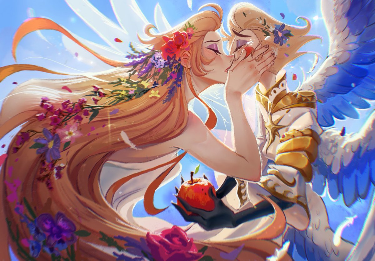 Ballz4lyfe11's tweet photo. Garden of Eden 🌹🌸🪻🌱🪽 #Lucilith #LuciferHazbinHotel #HazbinHotel https://t.co/pOqshfb1XD