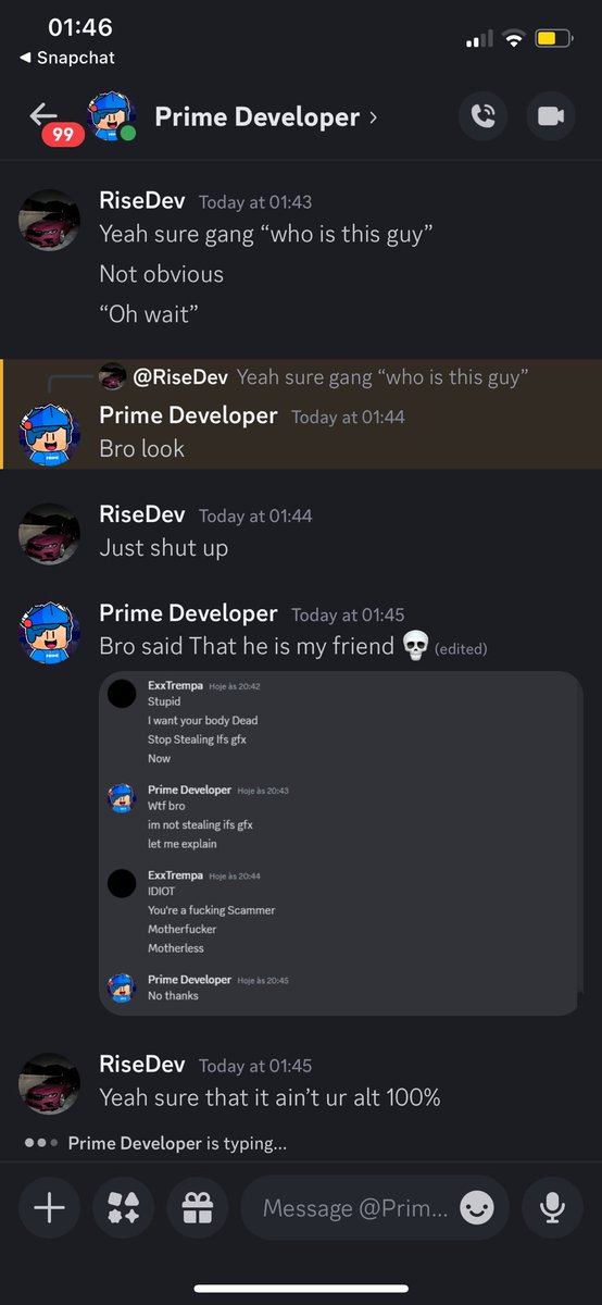 Yoseftek1's tweet photo. Using a friend or a alt to find things to expose me with 💀💀 this can’t be real bro 💀💀 #scammer #roblox #robloxdev #robloxscammer I swear if this guy says this not me it’s somebody else then that’s crazy 💀 https://t.co/jyb2h5HOy2