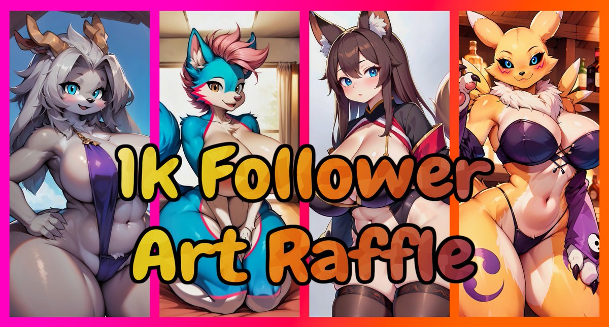 You thought I forgot about my art raffle!? I DID say I was going to do one if I hit 1k before the end of the month &amp; you guys SMASHED the goal in a few days!

To enter:
*Must be following me!
*RT &amp; Like this post!

Winner announced Monday 7/15! Good luck, my lovely Floofballs!