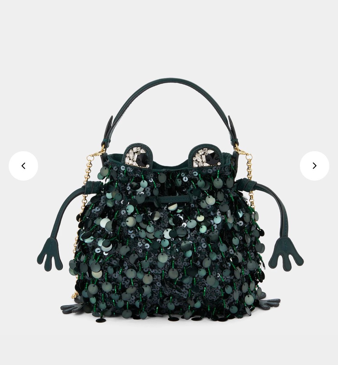 Ginger_Tucci's tweet photo. I have no use for a sequin frog bag… yet I’m weirdly drawn to the sequin frog bag… https://t.co/RXQBuZV8hp