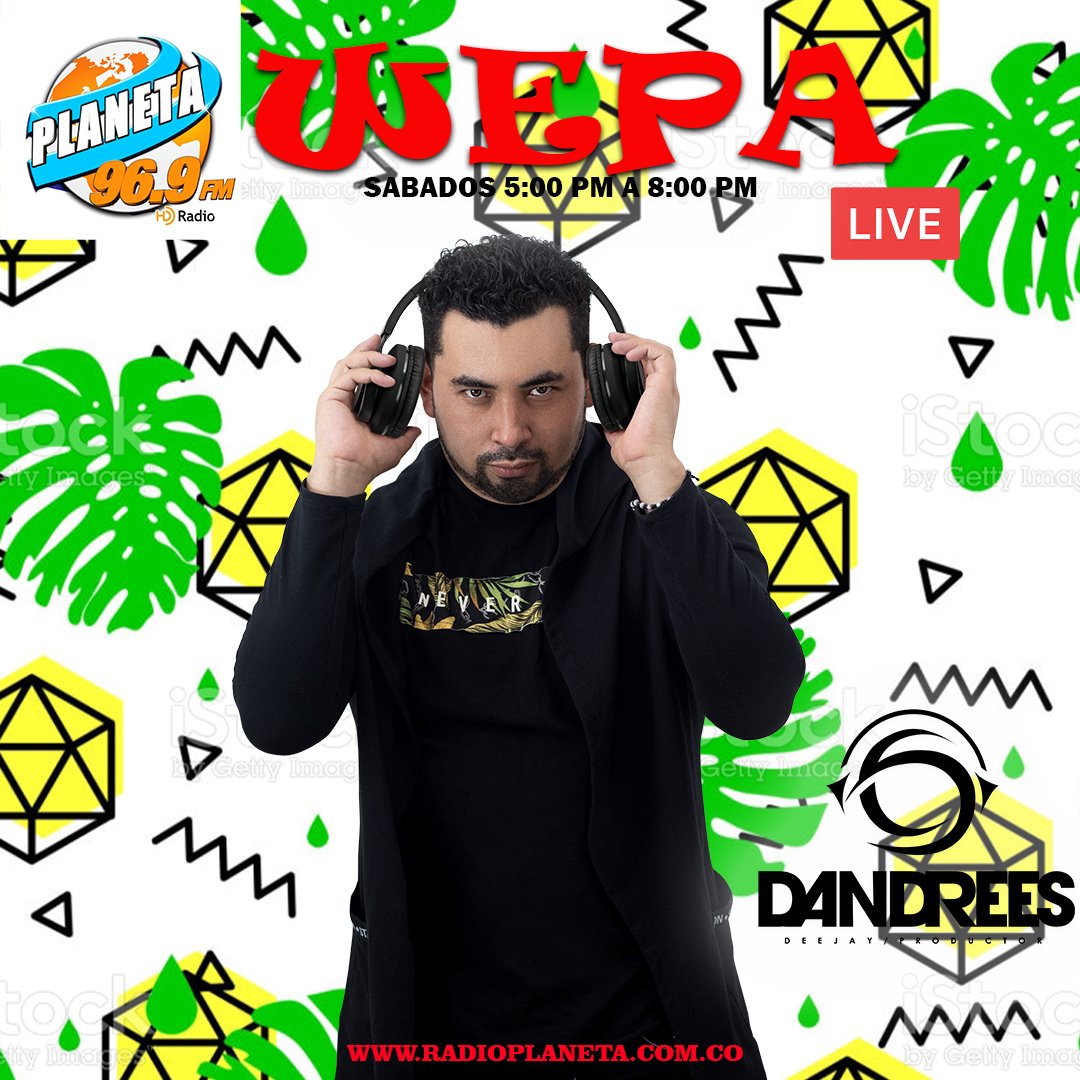 RadioPlaneta969's tweet photo. W E P A - L I V E !!!!!
Todos los sabados de 5:00 pm a 8:00 pm con @djdandrees y @soylalocutora
Todos los exitos del momento tocado en vivo con las mezclas perfectas del mejor DJ de Colombia #DJDandres
#Radioplaneta969 #wepa #wepa969
#wepalive #musica #calico #findesemana https://t.co/HYEqCU0AHf