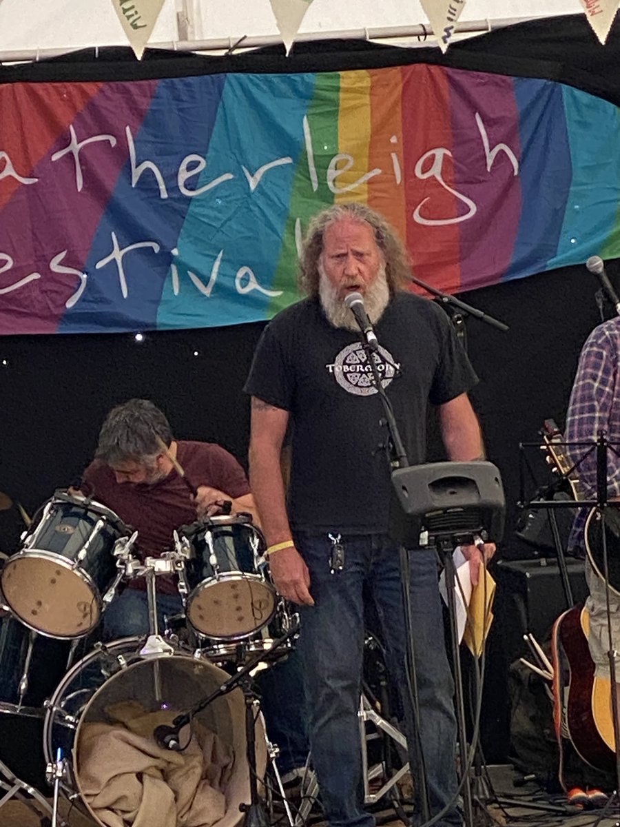 Hatherleigh in  Devon has the best vicar , here he is rocking out at our festival .