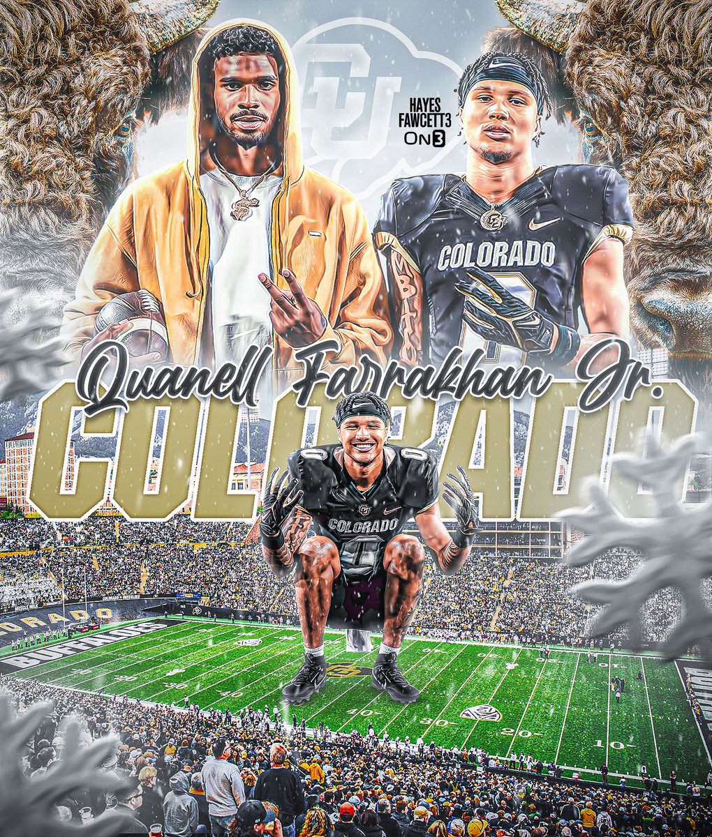 Hayesfawcett3's tweet photo. BREAKING: Four-Star WR Quanell X Farrakhan Jr. has Committed to Colorado, he tells me for @on3recruits
The 6’1 175 WR from Spring, TX chose the Buffaloes over Alabama, Nebraska, & Texas A&M
“It’s only the beginning for what’s going to take place here. We coming”
https://t.co/RCyHPloGpZ