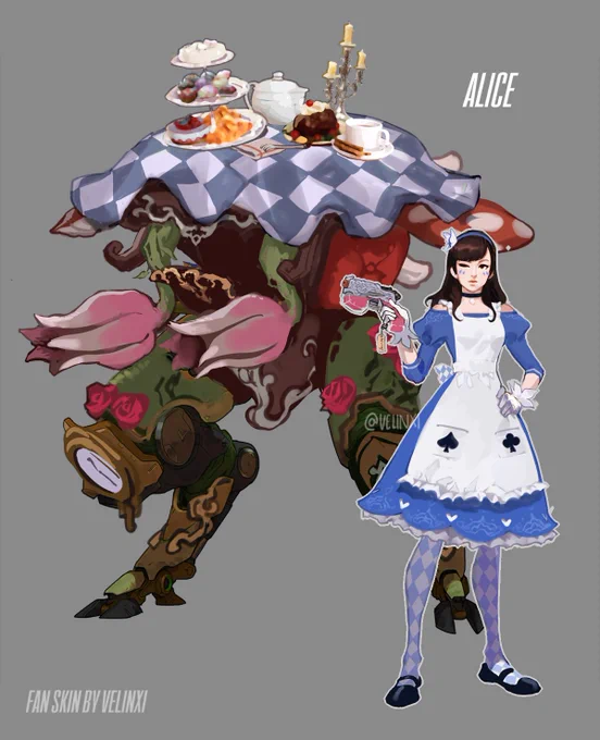 Overwatch X Alice in Wonderland fan skins!  #Overwatch