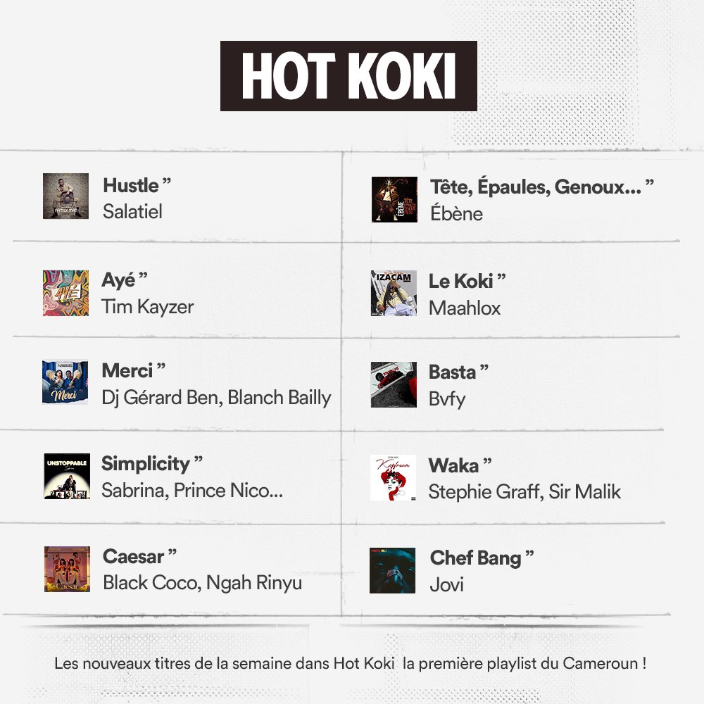 alakaoloko's tweet photo. #NouvellesEntrées🔌
@therealsalatiel, @TimKayzer, Sabrina, Black Coco, Ébène, @MVibeur, @bvfyiyo, @StephieGraff1 et @JoviLeMonstre maintenant dans #HotKoki sur @audiomackafrica et Spotify !
🎧 : https://t.co/yQc6Ojcbpt
#AO https://t.co/EWWRSarXkg