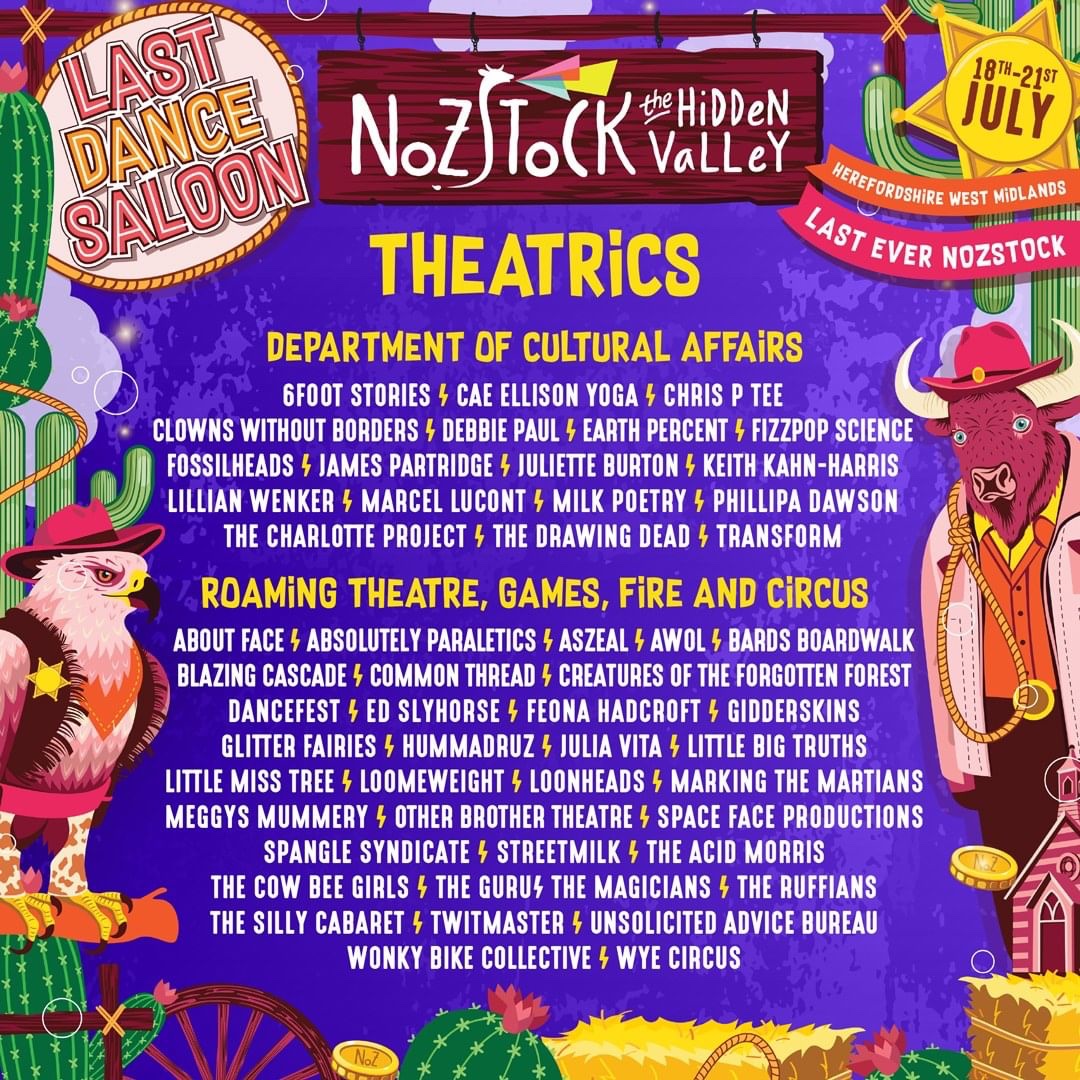 Oskar McCarthy (@oskarmccarthy) on Twitter photo Proud to share the last ever <a href="/Nozstock/">Nozstock Festival</a> theatre lineup. Over 350 performers across 50 acts, descending on those hallowed Herefordshire fields for one last dance. I’ve had an incredible ten years programming an amazing array of artists. Now let’s go out with a bang 💥 Proud to share the last ever <a href="/Nozstock/">Nozstock Festival</a> theatre lineup. Over 350 performers across 50 acts, descending on those hallowed Herefordshire fields for one last dance. I’ve had an incredible ten years programming an amazing array of artists. Now let’s go out with a bang 💥