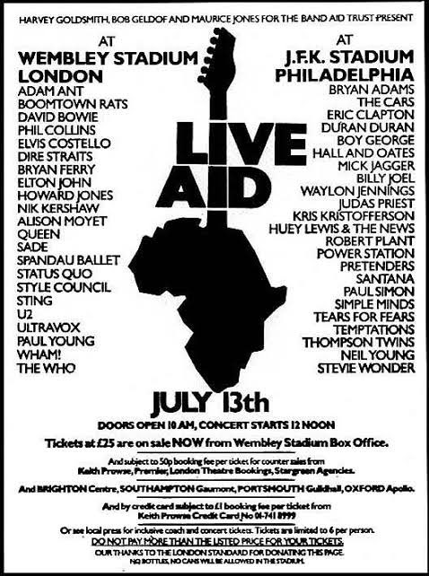 samolunamoon's tweet photo. Hoy celebramos el día del rock a consecuencia de la realización del concierto  LiveAid en 1985 el concierto se realizó en Londres y Philadelphia  y fue para recaudar fondos para llevar comida a África , #bobgeldof  responsable de lograr un día inmensamente memorable . https://t.co/IObLIPdU8o