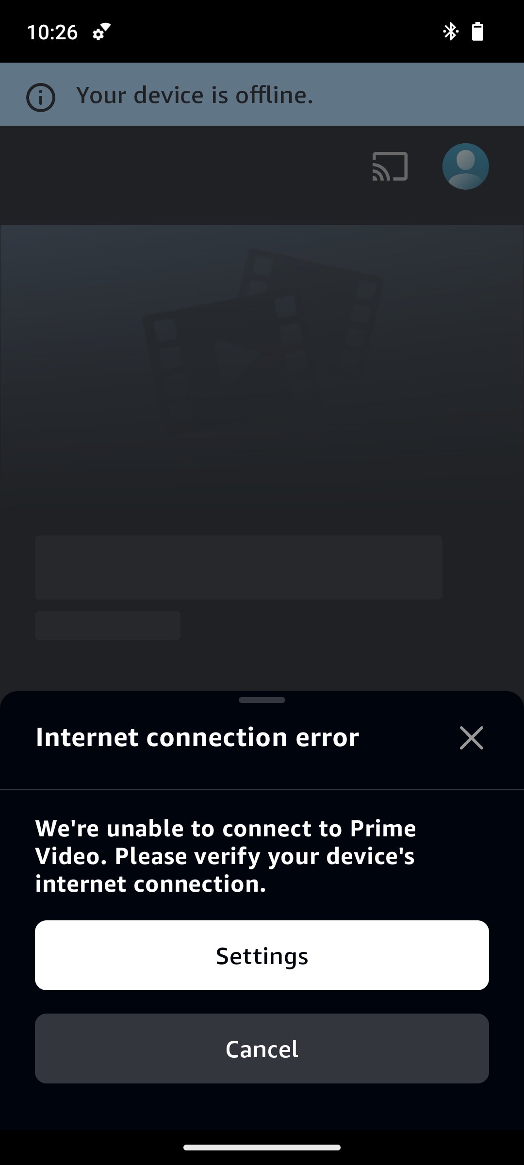 Amazon prime video no internet connection best sale