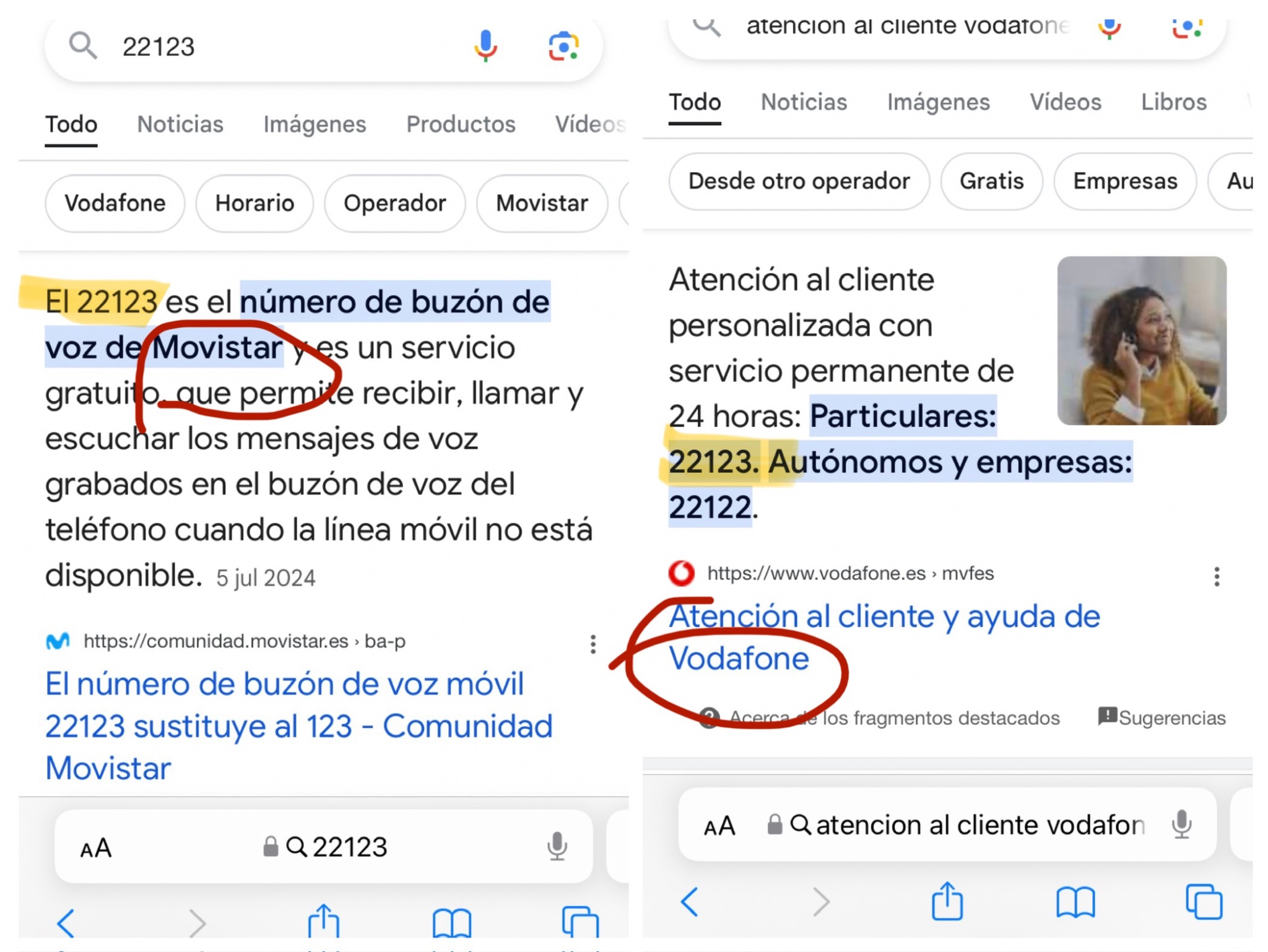 M. Angeles Bonmati on X Pues si eres cliente de vodafone es y hay una averia y por lo que sea QUIZA POR LA AVERIA tienes que llamar desde un telefono movistar es
