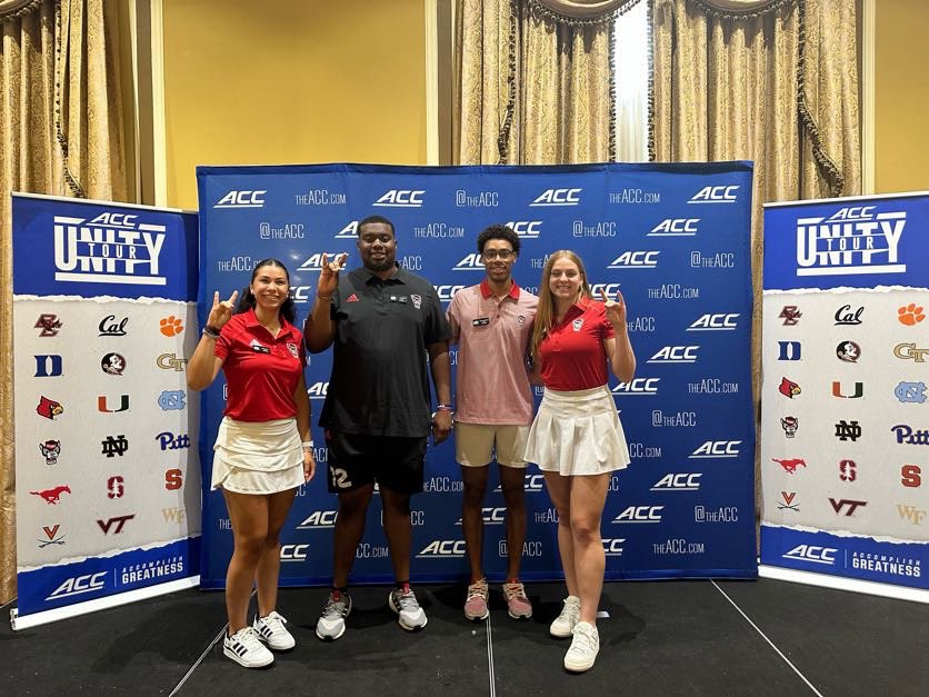 NC State WBB πΊπ (@packwomensbball) on Twitter photo Our very own <a href="/LaciSteele24/">Laci Steele</a> was one of 4 student-athletes selected to represent NC State at the ACC Unity Tour!
AT Brittany Blunt and sport admin Stephanie Menio are also in attendance! Our very own <a href="/LaciSteele24/">Laci Steele</a> was one of 4 student-athletes selected to represent NC State at the ACC Unity Tour!
AT Brittany Blunt and sport admin Stephanie Menio are also in attendance!