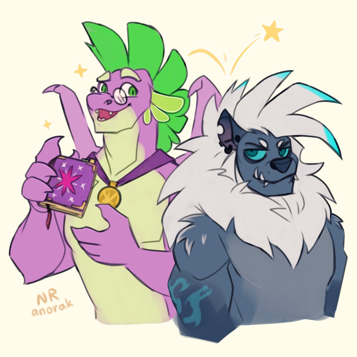 AnorakNR's tweet photo. Nerd 'n Punk duo
- "he keeps talking about it "
#mlpspike #mlpgrubber https://t.co/uZcseBlbwh